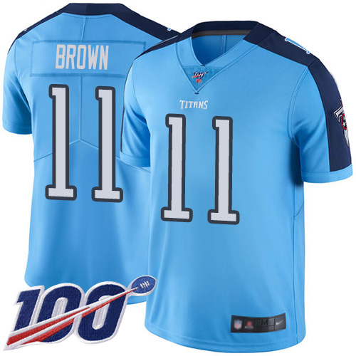 Tennessee Titans Limited Light Blue Men A.J. Brown Jersey NFL Football #11 100th Season Rush Vapor Untouchable->tennessee titans->NFL Jersey